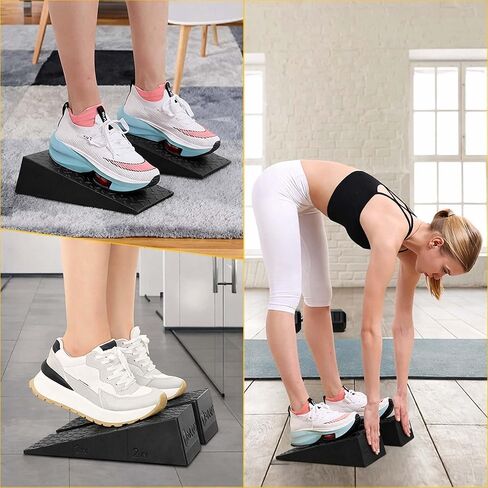 Squat Wedge Blocks with 5 Resistance Bands – Heavy Duty Non-Slip Incline Squat Wedge for Squats, Workout Wedge for Squats, Leg Training, Mobility & Strength Exercises in Saudi Arabia