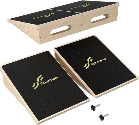 Sportneer Squat Wedge - Squat Wedge Block 1200 LBS - 15°/ 20° Slant Board for Squats Wooden Heel Elevated Board for Squats Weightliting Home Gym Squat Wedge Non-Slip in Saudi Arabia