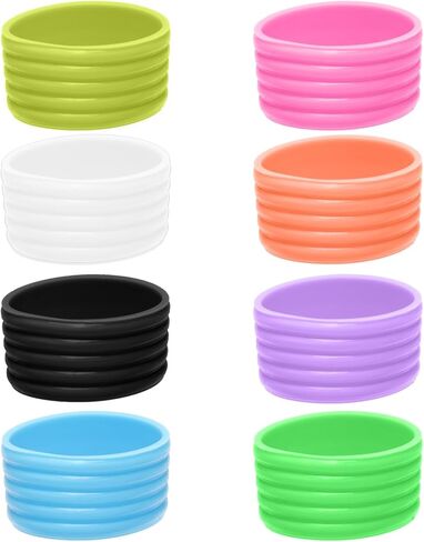8 Color Tennis Racket Silicone Handle Grip Ring Band, Non Slip Racket Rubber Ring, Elastic Sweat‑Absorbent Overgrip Protector for Tennis Pickleball Badminton Players in Kuwait