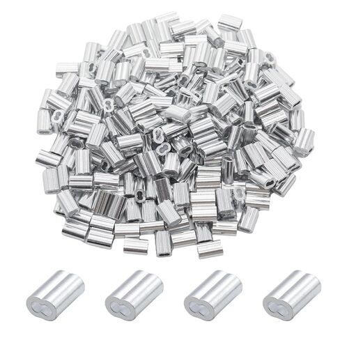 250 قطعة من الصنوبر والكتان، أكمام مجعدة من الألومنيوم مقاس 1/16 بوصة، حلقات أكمام مجعدة بحبل سلكي، أكمام مجعدة بأسطوانة مزدوجة للكابلات وحبل الأسلاك in Kuwait