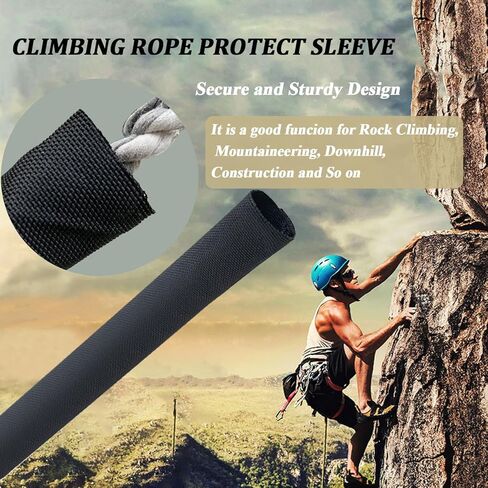 Climbing Rope Protector Sleeve Durable Rope Protector with 5 Pcs Reusable Cable Ties for Rock Climbing, Mountaineering, Aerial Work etc in Kuwait
