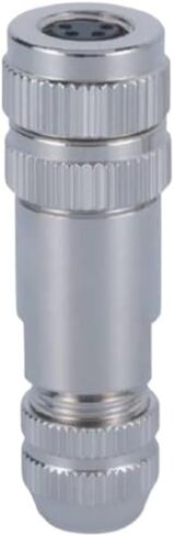 M8 A-Code 4Pin مجمعة 360 درجة محمية بالكامل بغطاء معدني أنثى موصل صناعي مقاوم للماء in Kuwait