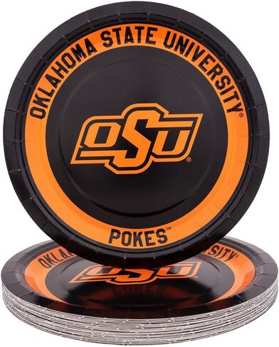 أطباق ورقية لجامعة ولاية أوكلاهوما من صبار الصحراء، OSU Cowboys عدد 20 أطباق مستديرة مقاس 9 بوصة للبوابات الخلفية والحفلات والتخرج والمناسبات (التصميم أ) in Saudi Arabia