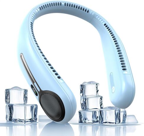 Portable Neck Fan,Hands Free Personal Wearable Bladeless Fan,6000mAh USB Rechargeable,360° Cooling,LED Display,4-Speeds,Birthday Gifts for Men Women Dad Mom,Fathers Day,Mothers Day Gifts (Black) in Kuwait