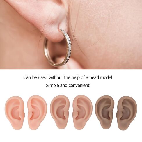 Silicone Ear Model, 3 Pairs Silicone Flexible Ear Model, 3 Colors Soft Artificial Reusable Rubber Ear for Education Display Teaching Instructions in Kuwait