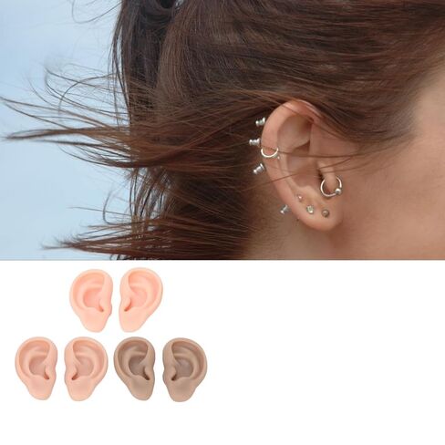 Silicone Ear Model, 3 Pairs Silicone Flexible Ear Model, 3 Colors Soft Artificial Reusable Rubber Ear for Education Display Teaching Instructions in Kuwait