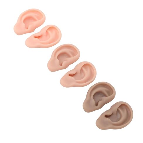 Silicone Ear Model, 3 Pairs Silicone Flexible Ear Model, 3 Colors Soft Artificial Reusable Rubber Ear for Education Display Teaching Instructions in Kuwait