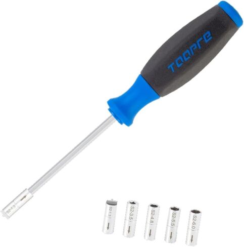 Bicycle Spoke Tool with Internal Nipple Wrench and Five Sleeves for Manual Repairs in Kuwait