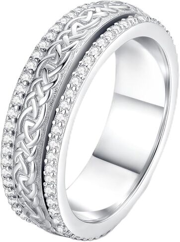 Anxiety Rings for Women Sterling Silver Spinner Fidget Rings for Anxiety Women in Kuwait