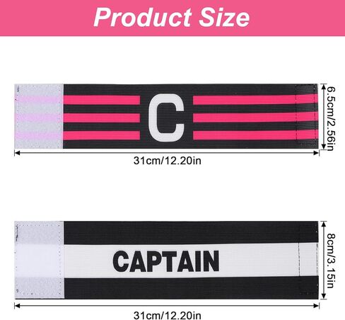 6 Pcs Captain Armbands, Black Soccer Captain Armband Adjustable Leader Armband Team Sport Armbands Football Rugby Basketball Player Band for Adult Youth Soccer Volleyball Team in Saudi Arabia