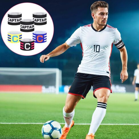 6 Pcs Captain Armbands, Black Soccer Captain Armband Adjustable Leader Armband Team Sport Armbands Football Rugby Basketball Player Band for Adult Youth Soccer Volleyball Team in Saudi Arabia