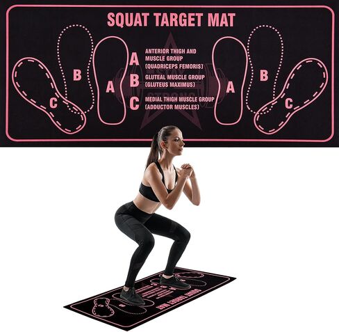 Squat Mat with Foot Position - 30"x 13.8" Non-Slip High-Density Pad for Safe Squats, Improving Muscle Activation & Home Gym Workouts in Saudi Arabia
