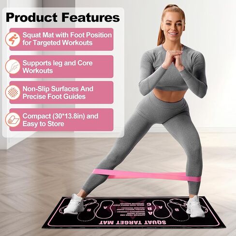 Squat Mat with Foot Position - 30"x 13.8" Non-Slip High-Density Pad for Safe Squats, Improving Muscle Activation & Home Gym Workouts in Saudi Arabia