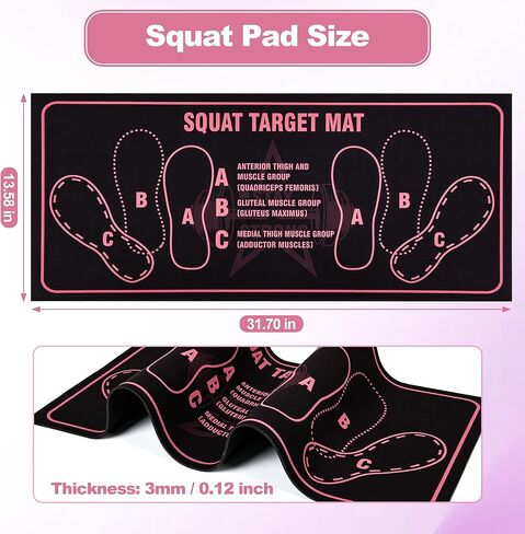 Squat Mat with Foot Position - 30"x 13.8" Non-Slip High-Density Pad for Safe Squats, Improving Muscle Activation & Home Gym Workouts in Saudi Arabia