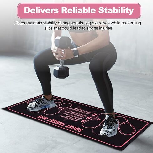 Squat Mat with Foot Position - 30"x 13.8" Non-Slip High-Density Pad for Safe Squats, Improving Muscle Activation & Home Gym Workouts in Saudi Arabia