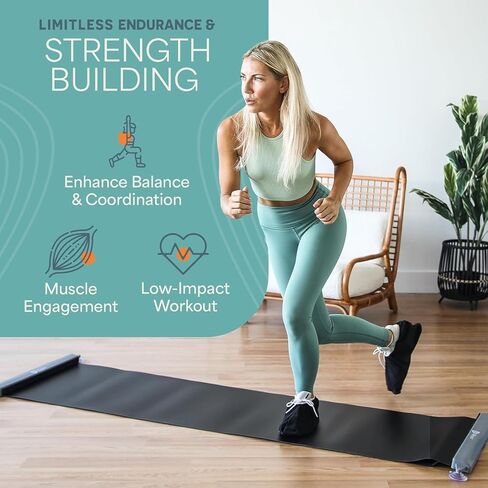 لوح تمرين Lifepro Glidemaster - حصيرة منزلقة للهوكي والتزلج والتدريب الأساسي - تتضمن أحذية طويلة وحقيبة حمل وملصق للتمرين - معدات اللياقة البدنية المنزلية والعلاج الطبيعي in Saudi Arabia