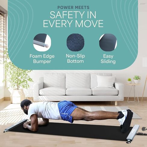 لوح تمرين Lifepro Glidemaster - حصيرة منزلقة للهوكي والتزلج والتدريب الأساسي - تتضمن أحذية طويلة وحقيبة حمل وملصق للتمرين - معدات اللياقة البدنية المنزلية والعلاج الطبيعي in Saudi Arabia
