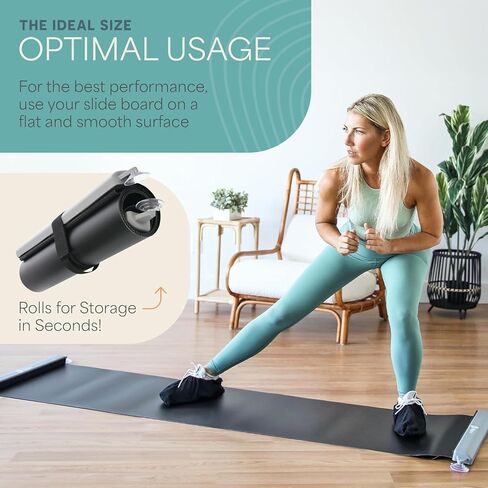 لوح تمرين Lifepro Glidemaster - حصيرة منزلقة للهوكي والتزلج والتدريب الأساسي - تتضمن أحذية طويلة وحقيبة حمل وملصق للتمرين - معدات اللياقة البدنية المنزلية والعلاج الطبيعي in Saudi Arabia