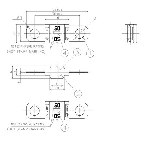 Car Fuse | Lithium Battery Protection 58VDC70A Bolt Fuse in Kuwait