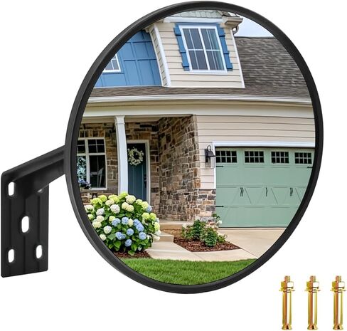 Convex Mirror, 8" Concave Mirror Adjustable Wide Angle View Indoor/Outdoor Acrylic Security Mirror, Corner Mirror Blindspot for Wall, Parking Garage, Driveway, Store, Room and Traffic Safety in Kuwait