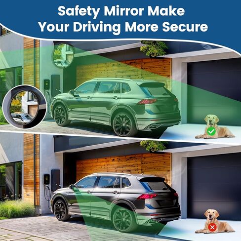 Convex Mirror, 8" Concave Mirror Adjustable Wide Angle View Indoor/Outdoor Acrylic Security Mirror, Corner Mirror Blindspot for Wall, Parking Garage, Driveway, Store, Room and Traffic Safety in Kuwait