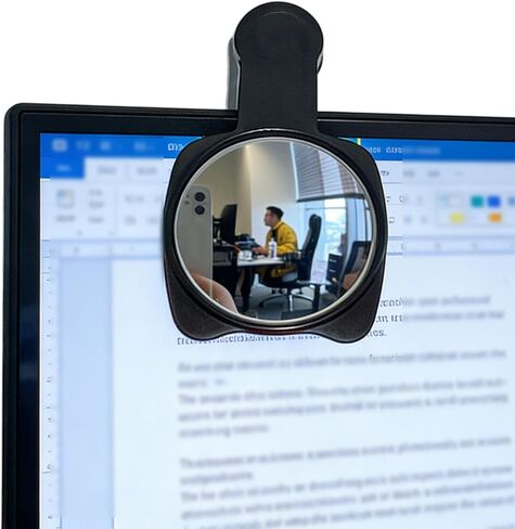 Wide-Angle Monitor Mirror – Clip-On Office Privacy Rear-View Mirror for Computer, Cubicle & Desk, See Behind You with a Glance, Eliminate Blind Spots for Enhanced Workspace Awareness & Security in Kuwait