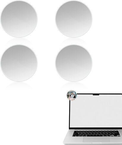 4 قطع من حجرة المكتب - مرآة رؤية خلفية بشاشة فضية قابلة للتعديل مقاس 1.97 بوصة، تعزز الخصوصية والأمان، سهلة التركيب على شاشات الكمبيوتر أو أقسام المقصورة in Kuwait