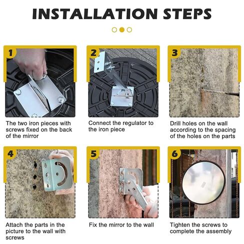 مرآة محدبة مقاس 24 بوصة، مرآة زاوية عمياء للجدار، مرآة أمان رؤية زاوية واسعة قابلة للتعديل، مرايا أمان محدبة، مرآة مكافئة للزوايا، مرايا الممر للنقطة العمياء in Kuwait