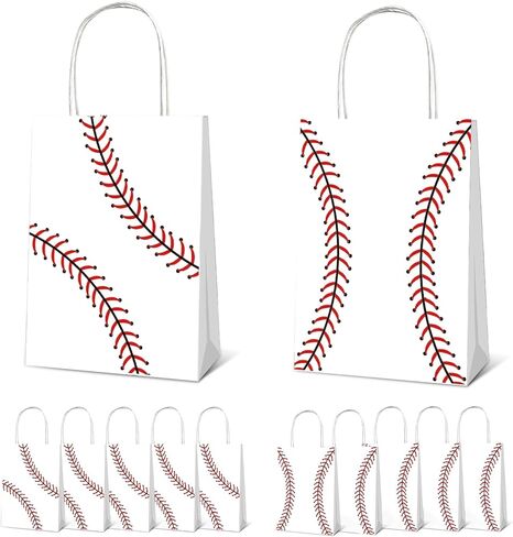 JNYLYFC Baseball Party يفضلون حقائب الهدايا مع مقبض ، و 12 PCS Baseball Party Bags Party Paper Bag for Baseball Meething Games Day Sports Goody Party Party Decorations in Kuwait