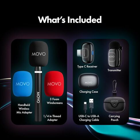 Movo NanoMic Wireless USB-C Mic Kit with Interview Handle — Dual Street Interview Mic for iPhone 15/16/17+, Android & iPad Pro — Vox Pops & TikTok in Saudi Arabia