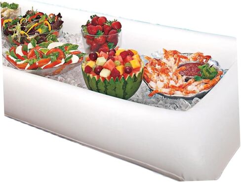2Pcs Inflatable Ice Serving Bar with Drain Plug Portable Cooler for Bbq Picnic Pool Party and Buffet Food Drinks Fresh for Hours in Saudi Arabia