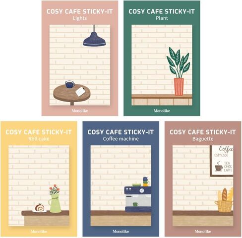 Monolike Photo Sticky-It 5p Set - Break time Self-Adhesive Memo Pad 50 Sheets, Daily Sticky, Diary, Memo in Kuwait