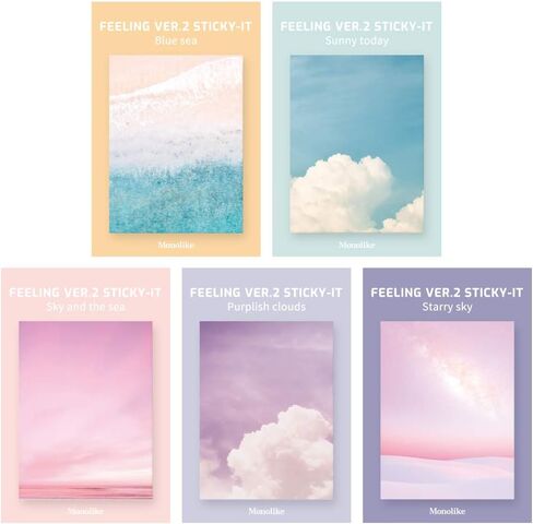 Monolike Photo Sticky-It 5p Set - Break time Self-Adhesive Memo Pad 50 Sheets, Daily Sticky, Diary, Memo in Kuwait