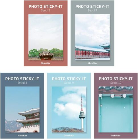 Monolike Photo Sticky-It 5p Set - Break time Self-Adhesive Memo Pad 50 Sheets, Daily Sticky, Diary, Memo in Kuwait