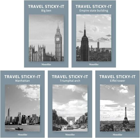 Monolike Photo Sticky-It 5p Set - Break time Self-Adhesive Memo Pad 50 Sheets, Daily Sticky, Diary, Memo in Kuwait