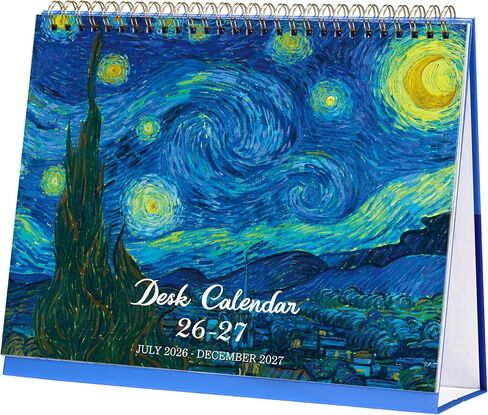 2025-2026 Desk Calendar - JUL 2025 - DEC 2026, Standing Flip Desktop Calendar 2025-2026, 18 Months Desktop Calendar, 9.8" x 8.3", Thick Paper in Kuwait