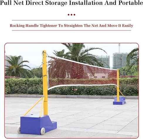 Badminton Net Stand,Freestanding Badminton Posts,with Grid and Silent Wheels,Athletic Training Equipment for Stadium Beach Drive in Saudi Arabia