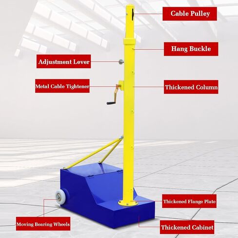 Badminton Net Stand,Freestanding Badminton Posts,with Grid and Silent Wheels,Athletic Training Equipment for Stadium Beach Drive in Saudi Arabia