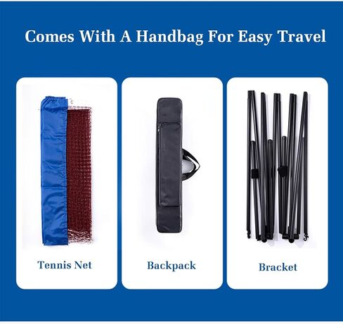 Foldable Freestanding Badminton Posts, Portable Badminton Net Stand with Badminton and Backpack, Sports Training Equipment for Court Beach Drive (One Color Length 410cm) in Saudi Arabia