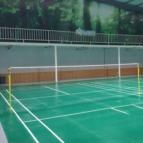 Badminton Net Stand,Freestanding Badminton Posts,Pre-Buried Net Stand with Grid and Chassis,Sports Training Equipment for Stadium Beach Lane in Saudi Arabia