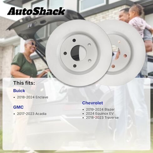 Autoshack Front Disc Brake Rotors Replacement for 2018-2023 Chevrolet Traverse 2019-2024 Blazer 2024 Equinox EV 2017-2023 GMC Acadia 2018-2024 Buick Enclave V6 4WD AWD FWD 12.6" (321.0 mm) R682063PR in Kuwait