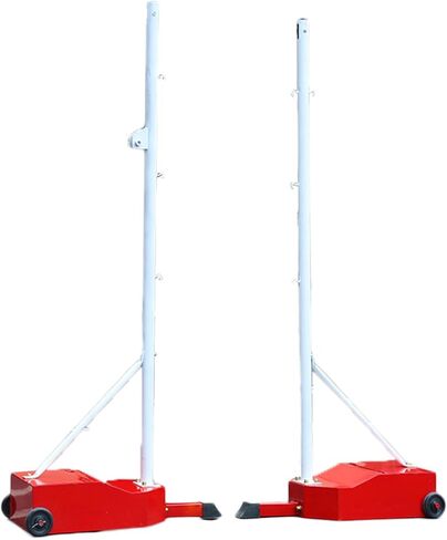 Badminton Net Stand,Freestanding Badminton Posts,Indoor Outdoor Volleyball Poles with Grid and Silent Wheels,Athletic Training Equipment for Ballpark Beach Driveway in Saudi Arabia