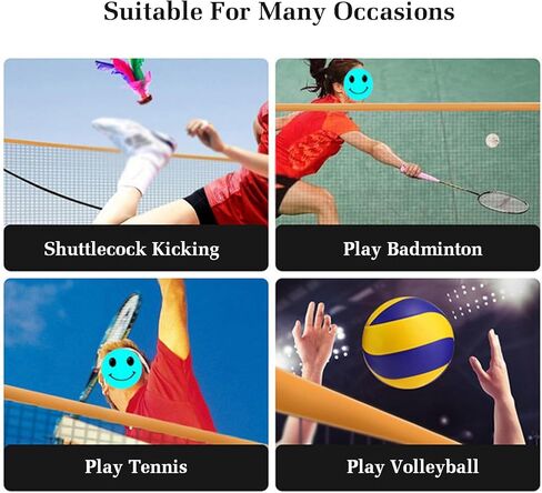 Badminton Net Stand,Freestanding Badminton Posts,Indoor Outdoor Volleyball Poles with Grid and Silent Wheels,Athletic Training Equipment for Ballpark Beach Driveway in Saudi Arabia