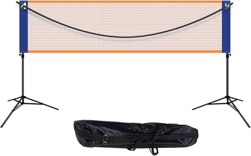 Badminton Net Stand Portable,Freestanding Badminton Posts,Indoor Outdoor Volleyball Poles,with Net and Backpack,Athletic Training Equipment for Ballpark Beach Drive (One Color Leng in Saudi Arabia