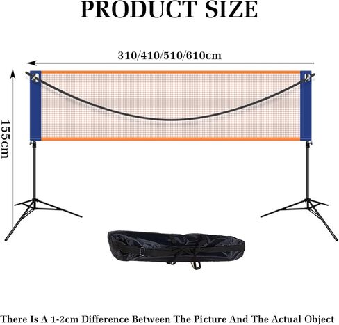 Badminton Net Stand Portable,Freestanding Badminton Posts,Indoor Outdoor Volleyball Poles,with Net and Backpack,Athletic Training Equipment for Ballpark Beach Drive (One Color Leng in Saudi Arabia