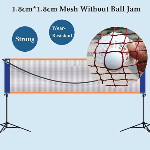 Badminton Net Stand Portable,Freestanding Badminton Posts,Indoor Outdoor Volleyball Poles,with Net and Backpack,Athletic Training Equipment for Ballpark Beach Drive (One Color Leng in Saudi Arabia