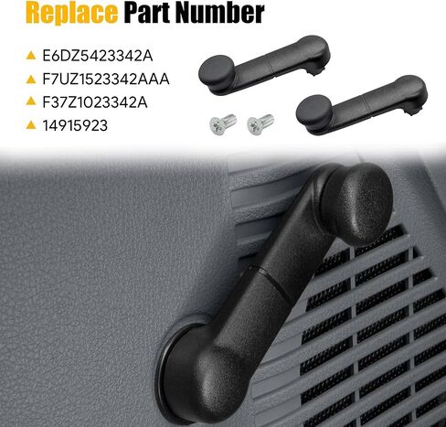 مجموعة مقبض كرنك النافذة الأمامية والخلفية اليسرى واليمنى OEM غطاء بلاستيكي للجسم المعدني مناسب لـ 1987-2023 موستانج برونكو F150 F250 F350 Super Duty Econoline Ranger # E6DZ5423342A F7UZ1523342AAA in Kuwait