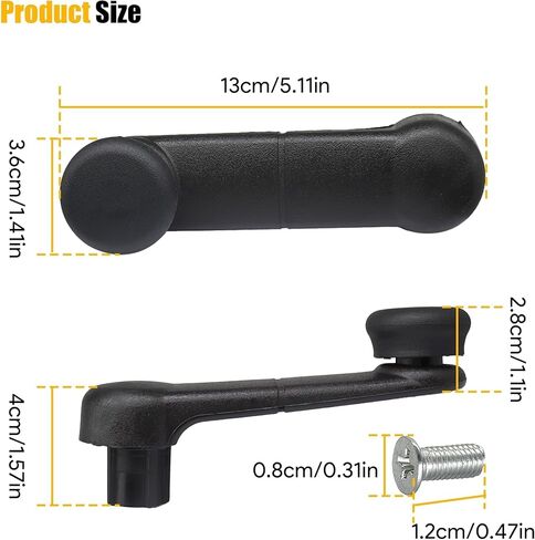مجموعة مقبض كرنك النافذة الأمامية والخلفية اليسرى واليمنى OEM غطاء بلاستيكي للجسم المعدني مناسب لـ 1987-2023 موستانج برونكو F150 F250 F350 Super Duty Econoline Ranger # E6DZ5423342A F7UZ1523342AAA in Kuwait