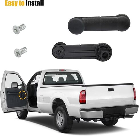 مجموعة مقبض كرنك النافذة الأمامية والخلفية اليسرى واليمنى OEM غطاء بلاستيكي للجسم المعدني مناسب لـ 1987-2023 موستانج برونكو F150 F250 F350 Super Duty Econoline Ranger # E6DZ5423342A F7UZ1523342AAA in Kuwait