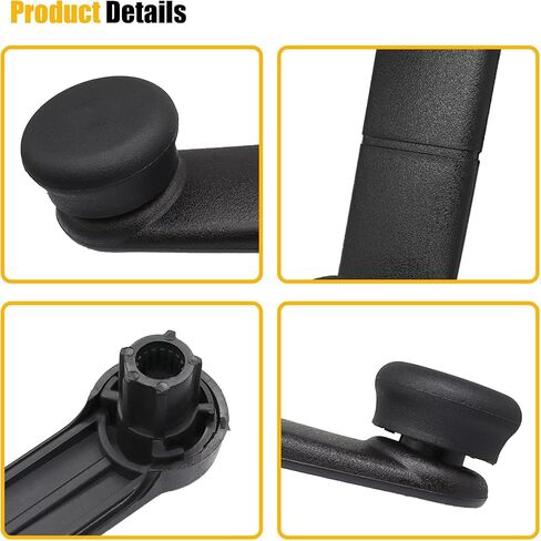 مجموعة مقبض كرنك النافذة الأمامية والخلفية اليسرى واليمنى OEM غطاء بلاستيكي للجسم المعدني مناسب لـ 1987-2023 موستانج برونكو F150 F250 F350 Super Duty Econoline Ranger # E6DZ5423342A F7UZ1523342AAA in Kuwait